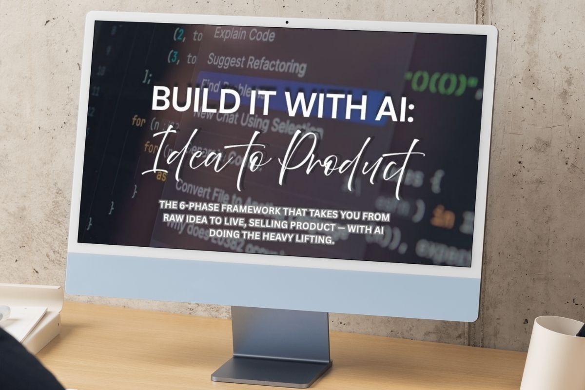 product mockup on computer screen for build it with ai