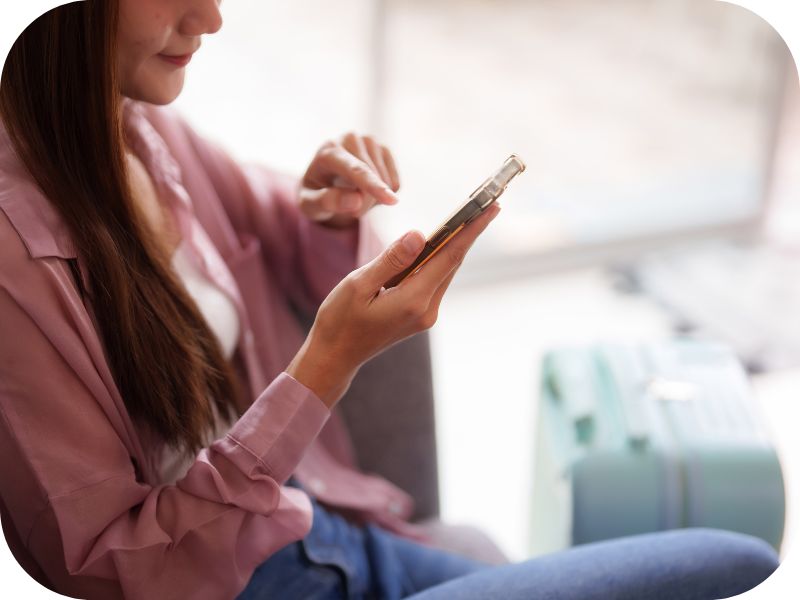Faceless woman on phone