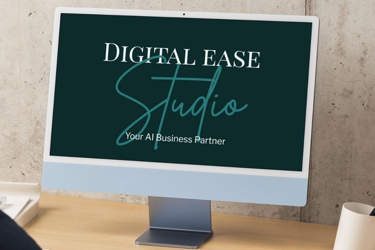 digital ease studio product mockup on computer screen