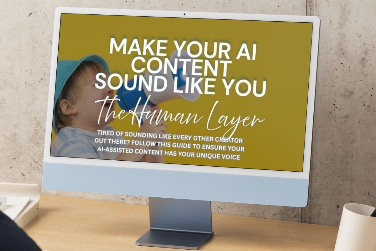 product mockup on computer screen for the human layer