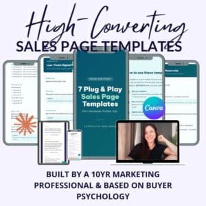 sales page template product image