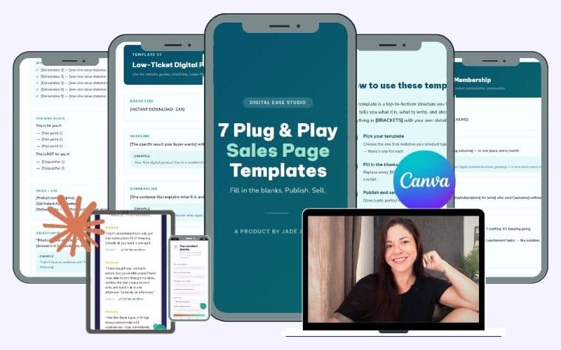 sales page template mockup