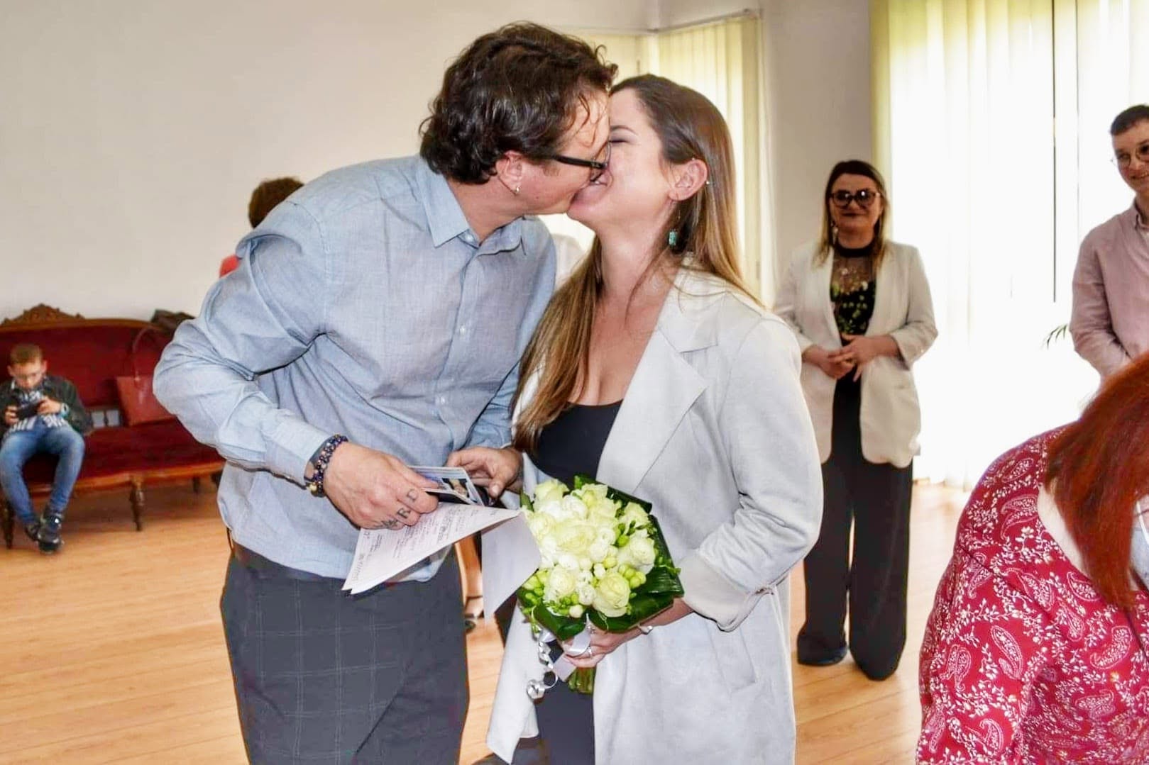 Jade and her husband on their wedding day