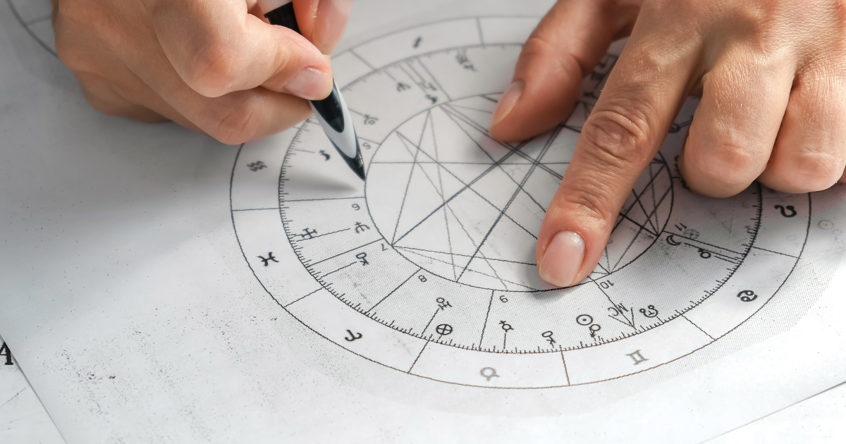 Writing a Venus birth chart by hand